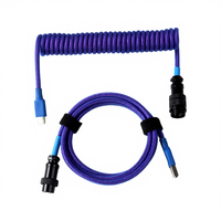 Kabel Mekanik Keyboard LANO/OEM D28 Aviator USB-C Berbentuk Spiral, Konduktor Tembaga Murni Paduan Aluminium, Pelindung Jalinan Nilon, Pengisian Cepat 3A