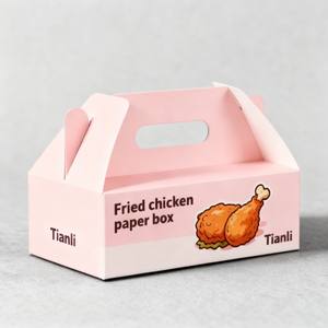 Boîtes d'emballage personnalisées biodégradables en carton alimentaire avec poignée, en forme de <span class=keywords><strong>maison</strong></span>, pour <span class=keywords><strong>poulet</strong></span> frit à emporter - Product Image 1