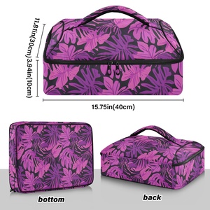 OEM Custom Tropical Flower Design Insulated Food Bag Hawaii Casserole Pans Pizza Carrier Cooler Bag for Women and Men - Product Image 3