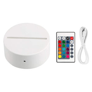 Base réglable en ABS de <span class=keywords><strong>lampe</strong></span> de nuit LED 3D 16 couleurs avec interrupteur tactile effet d'illusion 3D à changement progressif - Product Image 2