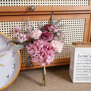 CallaFloral Ramo de Flores Artificiales de Hortensias y Rosas, Decoración Romántica de Ensueño para Bodas, Adorno de Pared para el Hogar, Venta Transfronteriza - Product Image 2
