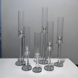 <span class=keywords><strong>Bougeoir</strong></span> européen rétro à une tête en cristal avec <span class=keywords><strong>bouteille</strong></span> en verre à poteau droit pour mariage et décoration de Noël - Product Image 1
