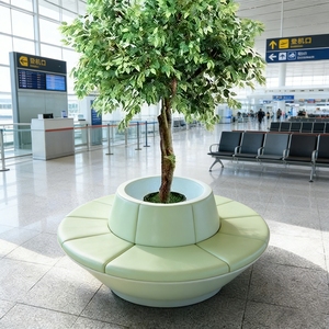 Pot de fleurs décoratif hexagonal en fibre de verre Y815 pour chaises d'extérieur, idéal pour les espaces publics, parcs, centres commerciaux, hôpitaux, écoles, gymnases, et comme décor de chaise de serveur. - Product Image 2