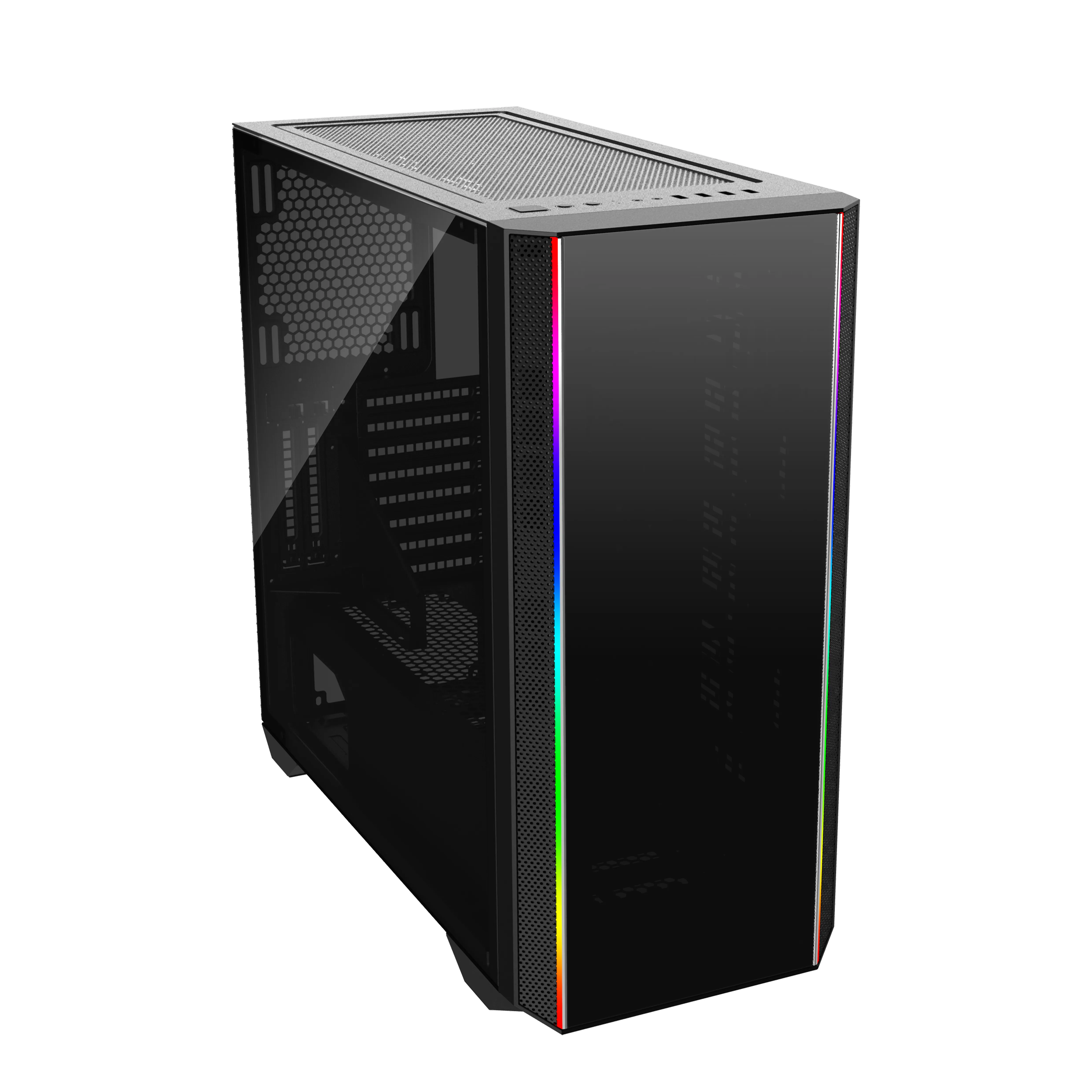 PCCOOLER hot sale cool computer cases computer case 0.8mmSPCC Panel ABS+ Tempered Glass pc chasis
