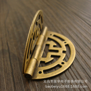 Charnière ronde en cuivre pur de style chinois, 2 pouces, charnière de meuble à montage en surface, durable et polie - Product Image 2