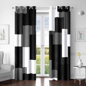 <span class=keywords><strong>Tende</strong></span> oscuranti 100% per camera da letto bianco grigio moderno astratto geometrico oscuramento <span class=keywords><strong>tende</strong></span> isolate - Product Image 1