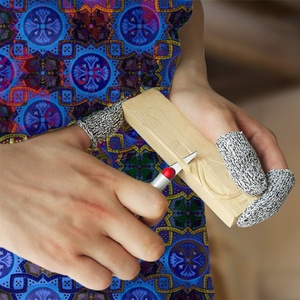 Guantes de Protección con Puntas de Dedos Tejidas Grises, Forro de Algodón, Resistentes a Cortes Nivel 2, Recubiertos de HPPE para Trabajo de Seguridad - Product Image 6