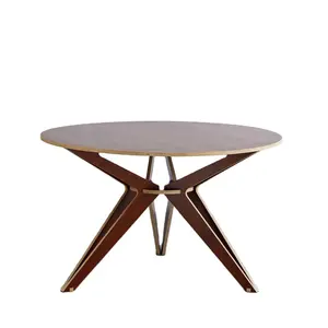 Commercio all'ingrosso della fabbrica di stile minimalista di legno rotondo tavolo da centro tavolo facile per il ristorante o in cucina
