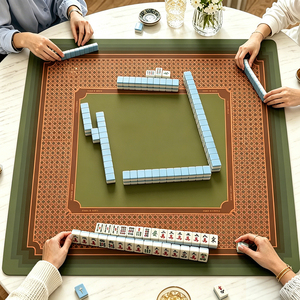 Tappetino di Lusso Moderno Americano per Mahjong con Guida alle Regole, Tappetino da Scrivania Silenzioso in Gomma, Bordi Anti-Scadenza Non Tossici, Vendita all'Ingrosso - Product Image 4