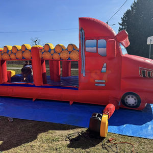 Château gonflable rouge pour fête d'enfants, camion <span class=keywords><strong>de</strong></span> pompiers, station <span class=keywords><strong>de</strong></span> pompiers, maison <span class=keywords><strong>de</strong></span> rebond, château gonflable commercial en forme <span class=keywords><strong>de</strong></span> voiture - Product Image 2