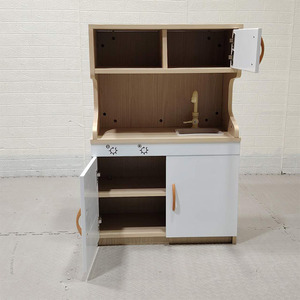 Armoires de cuisine en bois MDF maison de jeu jouets accessoires en bois semblant de cuisine ensemble de jeu jouet en bois armoire <span class=keywords><strong>pour</strong></span> enfants - Product Image 2