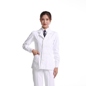 Nuovo stile maniche lunghe Top e pantaloni di <span class=keywords><strong>cotone</strong></span> poliestere da donna medico <span class=keywords><strong>camice</strong></span> <span class=keywords><strong>bianco</strong></span> <span class=keywords><strong>camice</strong></span> da laboratorio medico infermiere <span class=keywords><strong>camice</strong></span> <span class=keywords><strong>bianco</strong></span> - Product Image 2