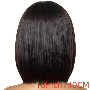 Perruque naturelle tendance à ondulations séparées, en soie synthétique haute température, cheveux courts et raides, effet naturel - Product Image 2