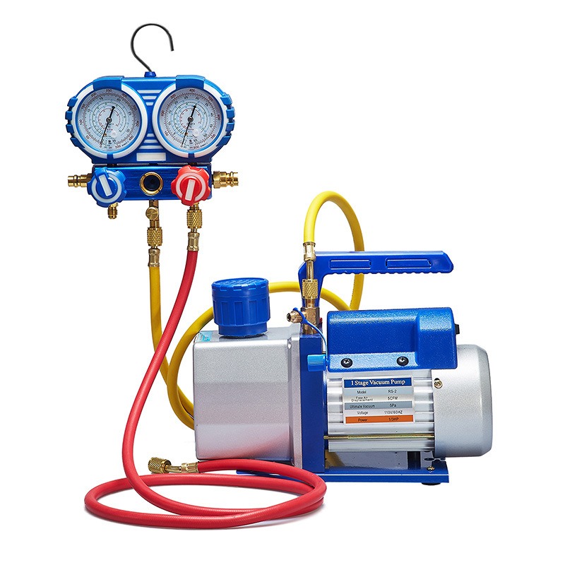 Набор инструментов HVAC R22R410A 3000PSI, алюминиевый манометр холодильного коллектора с амортизацией давления, вакуумный насос от производителя