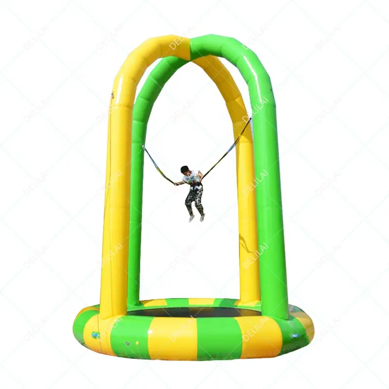 Small Outdoor Closed Air Bouncing Bed Bungee Jumping Fitness Inflatable Trampoline for Adults and Kids