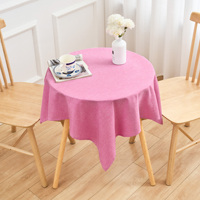 Nappe carrée rose 52x52 en tissu lavable et résistant aux taches, imitation lin, pour cuisine et salle à manger, vente en gros