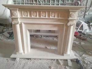 Avrupa tarzı bej mermer şömine bağlantısız duvar rafine taş tarafından monte - Product Image 2