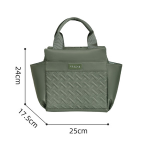 Wholesale Large Capacity Portable Water Resistant Eco-Friendly Polyester Geometric Pattern Quilting Insulated Cooler Bag - Product Image 5