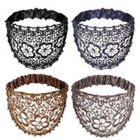 Serre-têtes en dentelle bohème pour femmes, serre-têtes élastiques à fleurs et perles, accessoires de cheveux vintage pour un usage quotidien