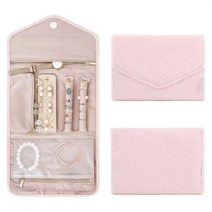 Estuche Organizador de Joyas de Viaje Personalizado, Bolsa de Joyería Plegable para Viajar - Product Image 1