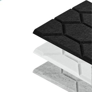 高密度吸音装飾フォーム音響パネル12正方形の六角形自己接着性ポリエステル繊維パネルホテル用 - Product Image 2