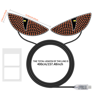 Luces LED USB con diseño de ojos de demonio para la pantalla del parabrisas trasero, luces decorativas azules y rojas para autos. - Product Image 5
