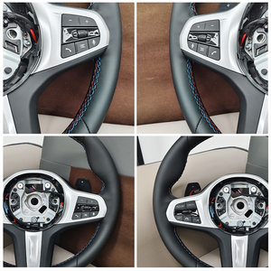 พวงมาลัยรถยนต์หุ้มหนัง PU สีดำ สำหรับ <span class=keywords><strong>BMW</strong></span> ซีรีส์ 5 รุ่น <span class=keywords><strong>G10</strong></span> G20 G30 - Product Image 6