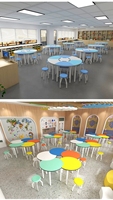 Se pueden empalmar mesas hexagonales escritorio colaborativo y sillas para la escuela están en casa en las aulas áreas de comedor comunes