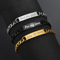 Pulseras Curvas de Acero Inoxidable Estilo Muestra, Superventas, con Grabado, Pulseras y Joyería DIY Unisex