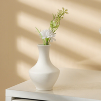 Vase en céramique blanche unie, petit format, pour graffiti DIY, décoration florale pour la maison et l'hôtellerie, finition biscuit