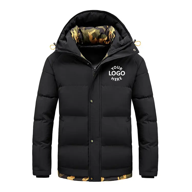 High quality 2022 winter outdoor clothes thick hood bubble coats custom logo puffer jacket for men