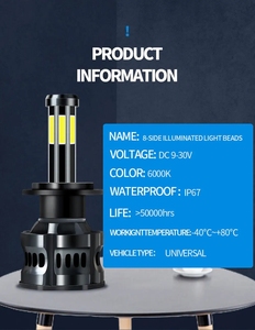Faros Delanteros LED DDL Auto de 6 Lados H4 <span class=keywords><strong>H1</strong></span> H11 9005 9006 Bombilla de Luz Luces Led H4 Sistema de Iluminación para Automóvil - Product Image 5