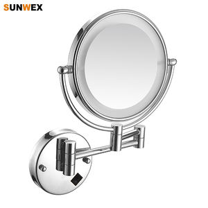 <span class=keywords><strong>Espejo</strong></span> <span class=keywords><strong>de</strong></span> Ducha LED <span class=keywords><strong>de</strong></span> Doble Cara con Rotación <span class=keywords><strong>de</strong></span> 360 Grados, <span class=keywords><strong>Espejo</strong></span> Cosmético Moderno Iluminado <span class=keywords><strong>para</strong></span> Maquillaje y Afeitado - Product Image 1