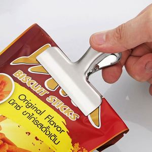 Custom LOGO Eco-Friendly 5 Colors Air <b>Tight</b> Seal Kitchen Bag Snack Clips Heavy Duty Stainless Steel Chip Clip for Food - Product Image 4