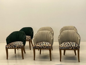 Chaise élégante en bois à motif léopard, personnalisable en usine, chaises de <span class=keywords><strong>restaurant</strong></span> en velours nordique modernes pour salon commercial et appartement - Product Image 4