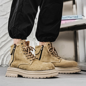 Botas Unisex de Invierno para Obras de Construcción, Resistentes al Desgaste, de Cuero Genuino, Impermeables, Cómodas, Antideslizantes, con Forro de Felpa, Tipo Botín - Product Image 4