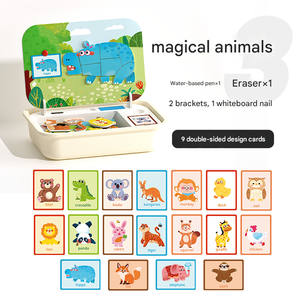 Puzzles portables en boîte avec animaux, véhicules et personnes, jeu d'association, jouets éducatifs, jouets de voyage <span class=keywords><strong>pour</strong></span> enfants - Product Image 3