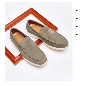 Mocassins bateau décontractés pour hommes en daim léger, mocassins décontractés en cuir véritable, mocassins en cuir de qualité pour hommes - Product Image 2