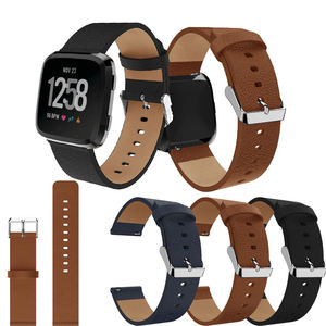 Bandes en cuir pour <span class=keywords><strong>Fitbit</strong></span> Versa/Versa 2 édition spéciale, bracelets en cuir véritable bracelets de remplacement classiques - Product Image 1