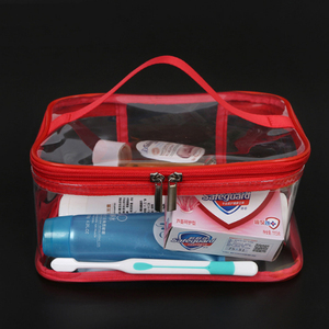 OEM/ODM 소형 사각 반투명 재사용 가능 EVA 플라스틱 지퍼백 화장품 여행용 의류 가방 투명 PVC 파우치 - Product Image 6