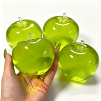 Balle anti-stress souple en TPR de 7,5 cm, parfum thé vert maltose, en forme de pomme, jouet alimentaire, sans liquide ni gel