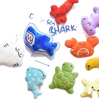 Jouet sonore en peluche pour chien, motif animaux marins (requin, crabe, tortue, baleine), mini, mignon, couineur, jouets en peluche pour animaux de compagnie