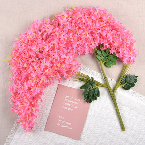 Bouquet de fleurs de lilas artificielles en soie plastique pour décoration murale de mariage et de maison - Product Image 1