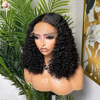 Peluca de Cabello Humano Indio Virgen al por Mayor con Cutícula Alineada, Estilo Pixie Rizado Bob, Sin Pegamento, con Cierre de Encaje HD 5x5 para Mujeres Negras