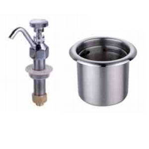 Set Rubinetto da <span class=keywords><strong>Cucina</strong></span> Commerciale a Montaggio su Piano, Flusso 0.5 GPM, Design Industriale, Controllo a Pulsante con Singola Maniglia in Acciaio Inox - Product Image 1