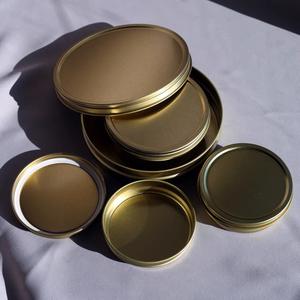 Premium boîte vide en fer blanc <span class=keywords><strong>100G</strong></span> 250G stockage de <span class=keywords><strong>Caviar</strong></span> en étain doré rond - Product Image 2