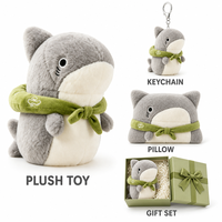Boneka Hiu Plushie Custom Langsung dari Pabrik, Berdasarkan Desain OEM ODM, Boneka Karakter Isi Dakron untuk Merek IP Asli