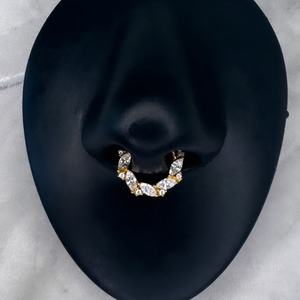 Anneau de piercing corporel en acier chirurgical 316L avec zircon transparent pour nez, segment, hélix, daith, cartilage, septum, type clicker - Product Image 6