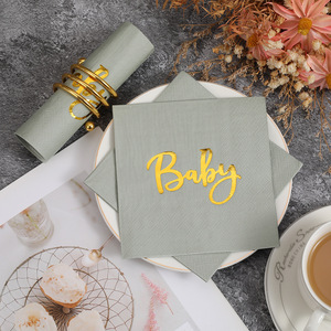 Baby Print Paper Napkins 250mm Square Embossed For Birthday Parties - Product Image 3