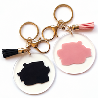 Disques acryliques ronds bleus vierges personnalisables en or pour artisanat, ornements à clipser, porte-clés en acrylique sur mesure